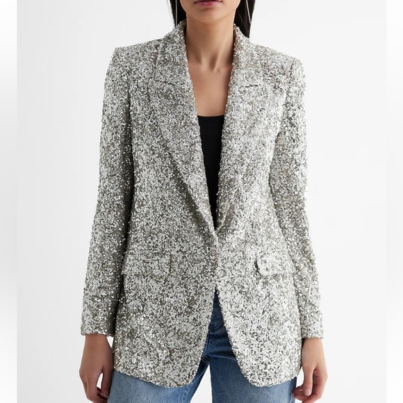 Sequin Boyfriend Blazer - Picture 1 of 8